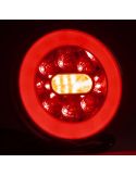 BAJONET FT-110 Runde LED-Rückleuchte, 3 Funktionen mit 5-poligem Bajonettanschluss, IP68 12/24V, E9 EMV 10R 2a R1 S1