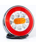 BAJONET FT-110 Runde LED-Rückleuchte, 3 Funktionen mit 5-poligem Bajonettanschluss, IP68 12/24V, E9 EMV 10R 2a R1 S1