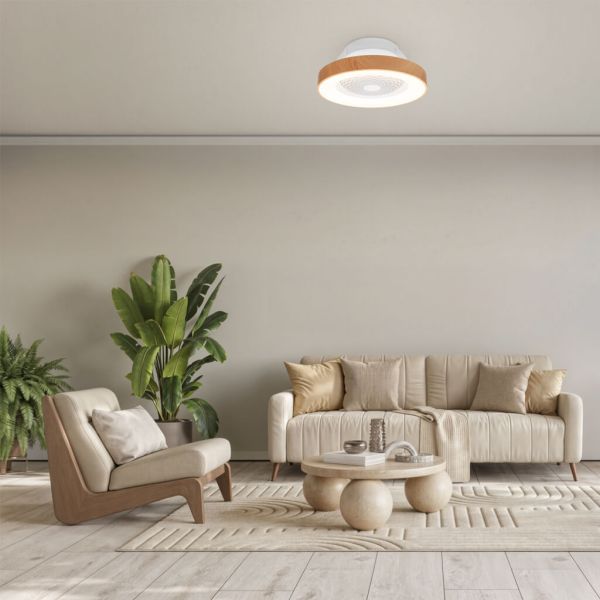Instalado en Plafón LED Mini Ventilador Madera Tibet 7806 Mantra | LeonLeds