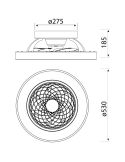 Medidas Instalado en Plafón LED Mini Ventilador Madera Tibet 7806 Mantra | LeonLeds