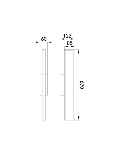 Applique murale LED noire DURBAN 20W...