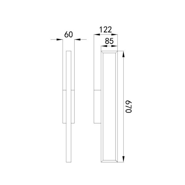 Aplique LED DURBAN Negro 20W 3000K 1550lm 67cm IP20