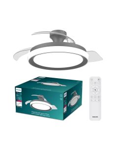 BLISS LED- Ventilador , Schwarz, 28 W + 35 W, Farbtemperatur 2700–6500 K, 4500 lm, Ø 106 cm, leiser Gleichstrommotor, Funkfernbe 2