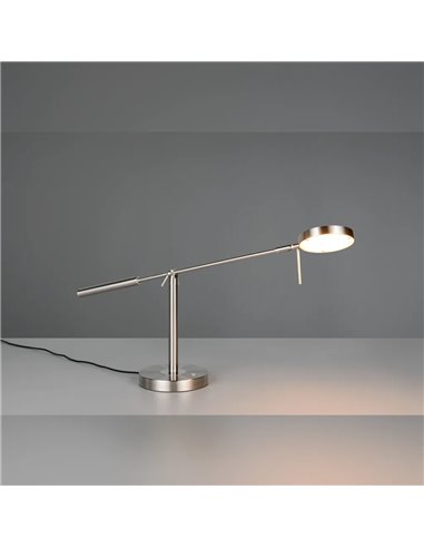 MONZA LED-Tischleuchte, Mattnickel, 12 W, Farbtemperatur 2300–4000 K, 1400 lm, dimmbar, Berührungssensor, IP20