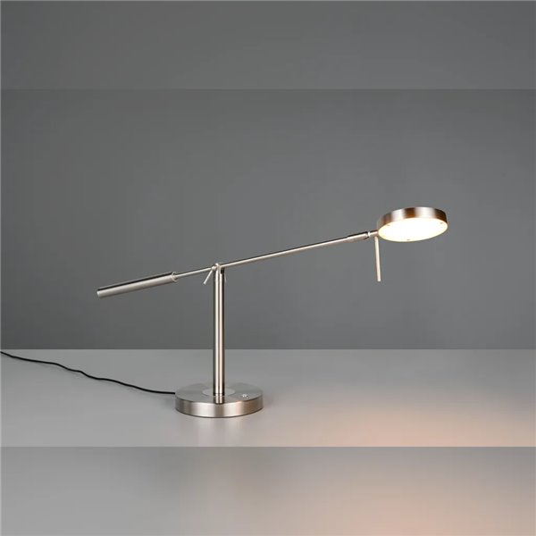 MONZA LED-Tischleuchte, Mattnickel, 12 W, Farbtemperatur 2300–4000 K, 1400 lm, dimmbar, Berührungssensor, IP20