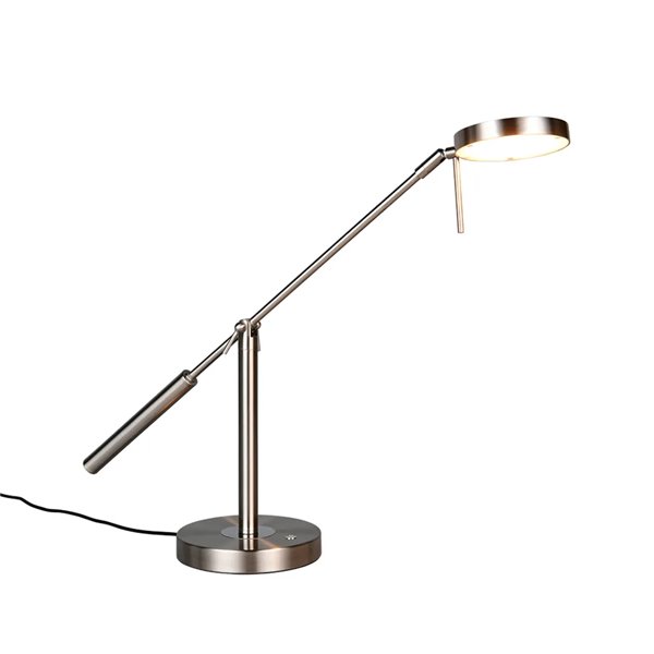 Luminária de mesa LED MONZA, níquel fosco, 12W, temperatura de cor 2300-4000K, 1400lm, dimerizável, sensor de toque, IP20