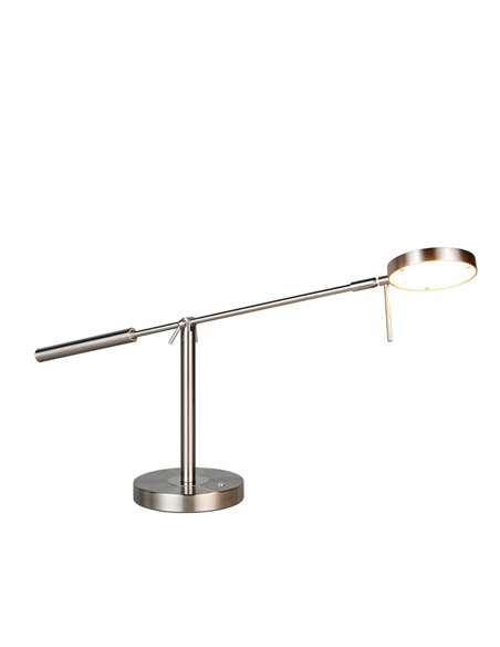 Lámpara de mesa LED MONZA níquel mate 12W CCT 2300-4000K 1400lm regulable sensor táctil IP20