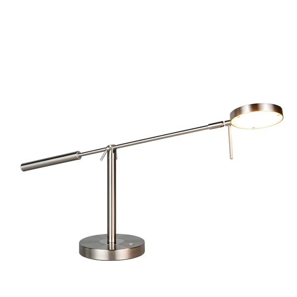 Luminária de mesa LED MONZA, níquel fosco, 12W, temperatura de cor 2300-4000K, 1400lm, dimerizável, sensor de toque, IP20