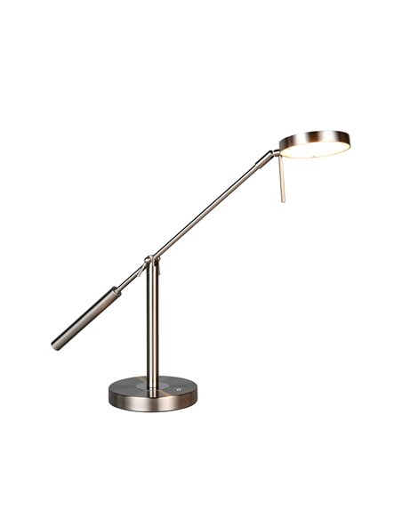 MONZA LED-Tischleuchte, Mattnickel, 12 W, Farbtemperatur 2300–4000 K, 1400 lm, dimmbar, Berührungssensor, IP20