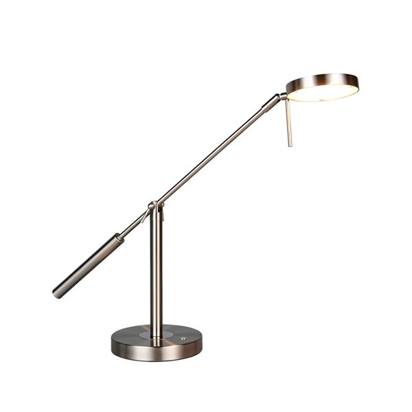 Luminária de mesa LED MONZA, níquel fosco, 12W, temperatura de cor 2300-4000K, 1400lm, dimerizável, sensor de toque, IP20