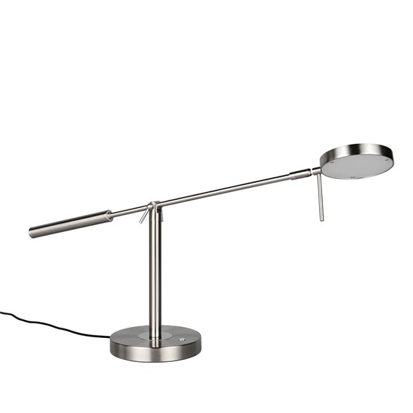 Luminária de mesa LED MONZA, níquel fosco, 12W, temperatura de cor 2300-4000K, 1400lm, dimerizável, sensor de toque, IP20