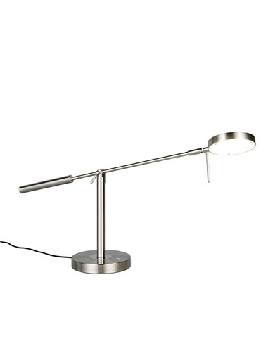 Luminária de mesa LED MONZA, níquel fosco, 12W, temperatura de cor 2300-4000K, 1400lm, dimerizável, sensor de toque, IP20