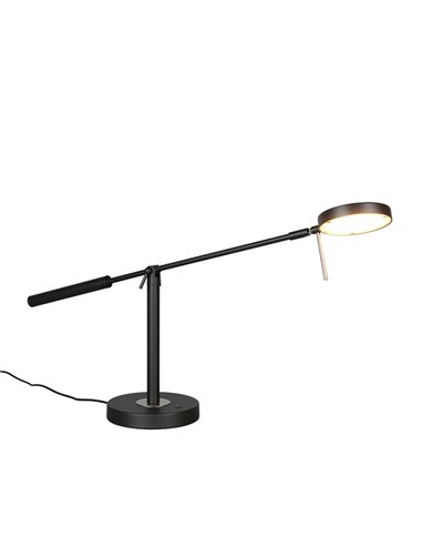 MONZA LED-Tischleuchte, Mattschwarz, 12 W, Farbtemperatur 2300–4000 K, 1400 lm, dimmbar, Berührungssensor, IP20