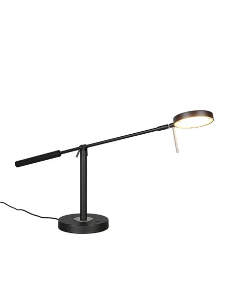 MONZA LED-Tischleuchte, Mattschwarz, 12 W, Farbtemperatur 2300–4000 K, 1400 lm, dimmbar, Berührungssensor, IP20