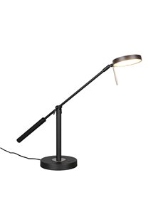 Luminária de mesa LED MONZA, preta fosca, 12W, temperatura de cor 2300-4000K, 1400lm, dimerizável, sensor de toque, IP20