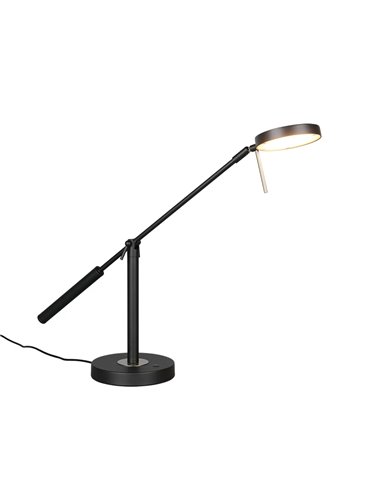 Lampe de table LED MONZA, noir mat, 12 W, température de couleur 2300-4000 K, 1400 lm, intensité variable, capteur tactile, IP20