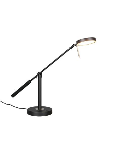 MONZA LED-Tischleuchte, Mattschwarz, 12 W, Farbtemperatur 2300–4000 K, 1400 lm, dimmbar, Berührungssensor, IP20