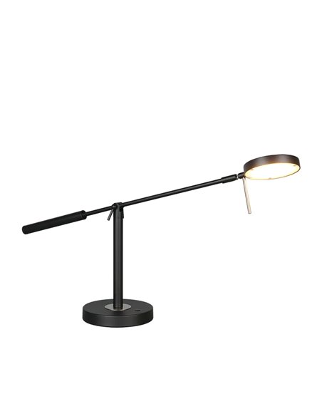 MONZA LED-Tischleuchte, Mattschwarz, 12 W, Farbtemperatur 2300–4000 K, 1400 lm, dimmbar, Berührungssensor, IP20