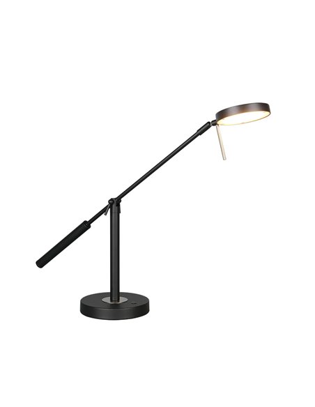 MONZA LED-Tischleuchte, Mattschwarz, 12 W, Farbtemperatur 2300–4000 K, 1400 lm, dimmbar, Berührungssensor, IP20