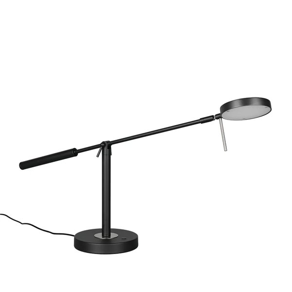 Luminária de mesa LED MONZA, preta fosca, 12W, temperatura de cor 2300-4000K, 1400lm, dimerizável, sensor de toque, IP20