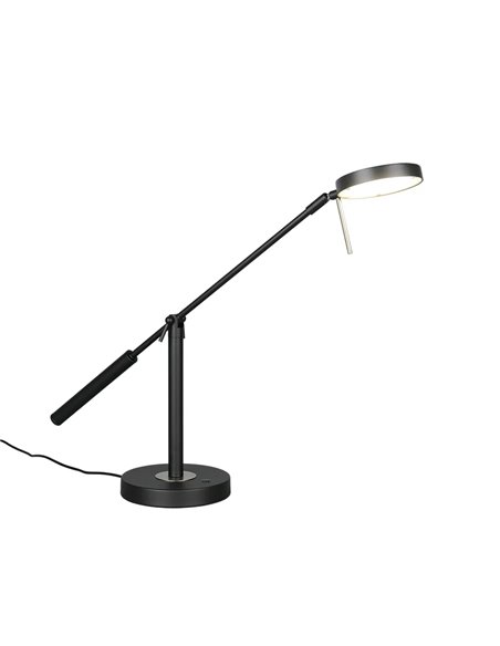 MONZA LED-Tischleuchte, Mattschwarz, 12 W, Farbtemperatur 2300–4000 K, 1400 lm, dimmbar, Berührungssensor, IP20