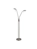 MONZA LED-Stehleuchte, Mattnickel, 2 x 12 W, Farbtemperatur 2300–4000 K, 2 x 1400 lm, dimmbar, Berührungssensor, Schutzart IP20