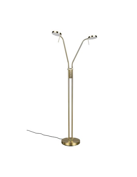 MONZA LED-Stehleuchte, Bronze, 2 x 12 W, Farbtemperatur 2300–4000 K, 2 x 1400 lm, dimmbar, Berührungssensor, Schutzart IP20