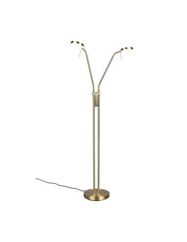 MONZA LED-Stehleuchte, Bronze, 2 x 12 W, Farbtemperatur 2300–4000 K, 2 x 1400 lm, dimmbar, Berührungssensor, Schutzart IP20