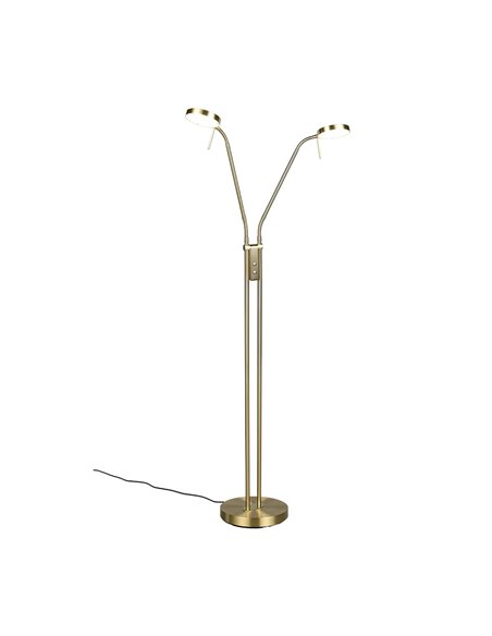 MONZA LED-Stehleuchte, Bronze, 2 x 12 W, Farbtemperatur 2300–4000 K, 2 x 1400 lm, dimmbar, Berührungssensor, Schutzart IP20