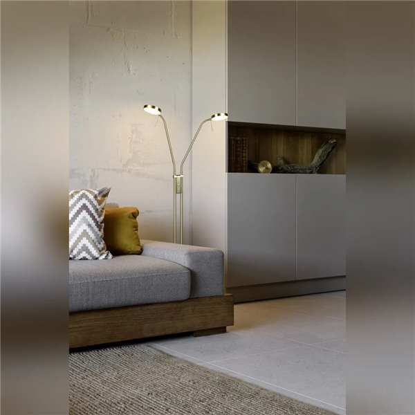 Lampadaire LED MONZA, bronze, 2 x 12 W, température de couleur 2300-4000 K, 2 x 1400 lm, dimmable, capteur tactile, IP20