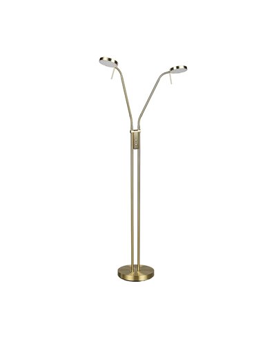MONZA LED-Stehleuchte, Bronze, 2 x 12 W, Farbtemperatur 2300–4000 K, 2 x 1400 lm, dimmbar, Berührungssensor, Schutzart IP20