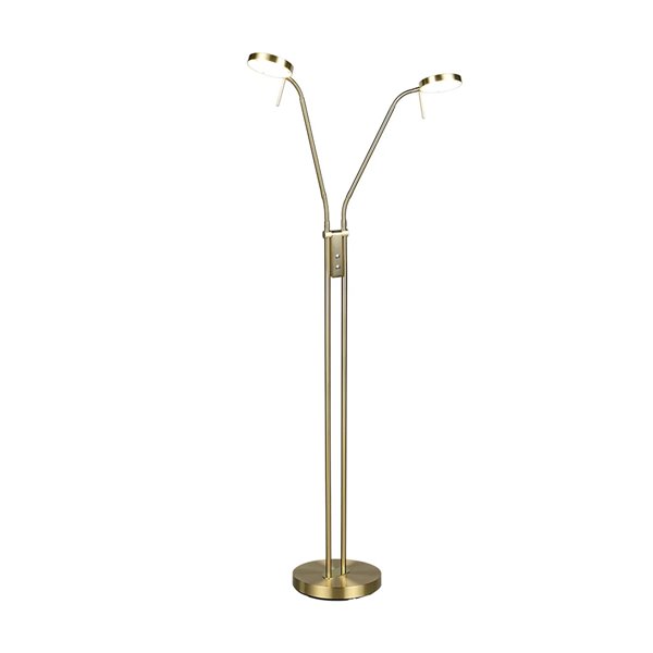 MONZA LED-Stehleuchte, Bronze, 2 x 12 W, Farbtemperatur 2300–4000 K, 2 x 1400 lm, dimmbar, Berührungssensor, Schutzart IP20