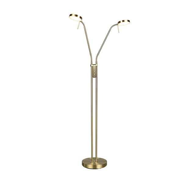 MONZA LED-Stehleuchte, Bronze, 2 x 12 W, Farbtemperatur 2300–4000 K, 2 x 1400 lm, dimmbar, Berührungssensor, Schutzart IP20