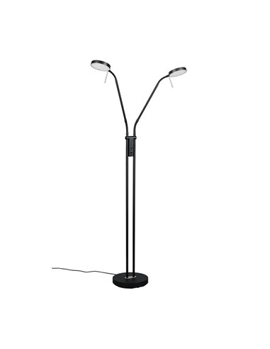 MONZA LED-Stehleuchte, Mattschwarz, 2 x 12 W, Farbtemperatur 2300–4000 K, 2 x 1400 lm, dimmbar, Berührungssensor, Schutzart IP20
