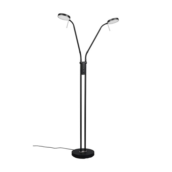 MONZA LED-Stehleuchte, Mattschwarz, 2 x 12 W, Farbtemperatur 2300–4000 K, 2 x 1400 lm, dimmbar, Berührungssensor, Schutzart IP20