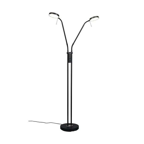 MONZA LED-Stehleuchte, Mattschwarz, 2 x 12 W, Farbtemperatur 2300–4000 K, 2 x 1400 lm, dimmbar, Berührungssensor, IP20