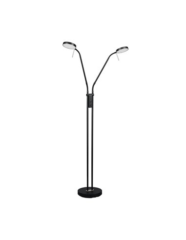 MONZA LED-Stehleuchte, Mattschwarz, 2 x 12 W, Farbtemperatur 2300–4000 K, 2 x 1400 lm, dimmbar, Berührungssensor, IP20