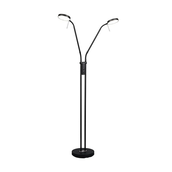 MONZA LED-Stehleuchte, Mattschwarz, 2 x 12 W, Farbtemperatur 2300–4000 K, 2 x 1400 lm, dimmbar, Berührungssensor, IP20