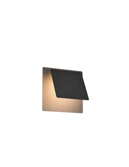 MIO LED-Wandleuchte, mattschwarz, 6 W, 3000 K, 560 lm, Schutzart IP20