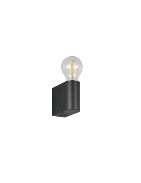 Aplique de pared PRATELLA negro mate E27 máx. 10W IP44