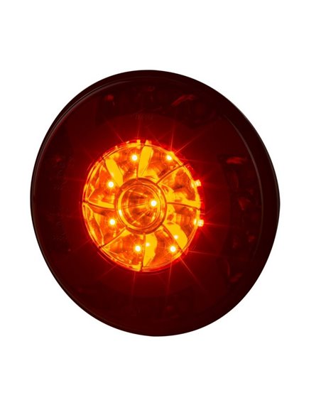 LUCY LZD 2422 12/24V LED-Rundrückleuchte mit Kabel, 3 Funktionen, Schutzart IP68, ECE E9