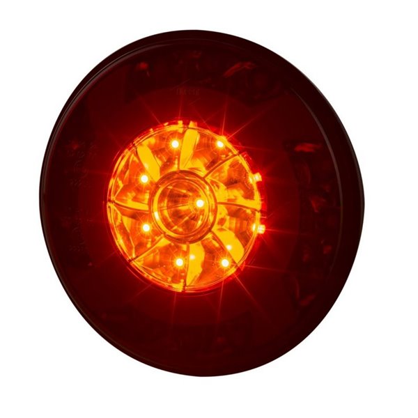 LUCY LZD 2422 12/24V LED-Rundrückleuchte mit Kabel, 3 Funktionen, Schutzart IP68, ECE E9