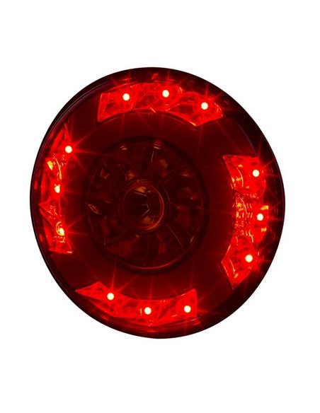 Piloto trasero redondo LED LUCY LZD 2422 12/24V con cable, 3 funciones IP68 ECE E9