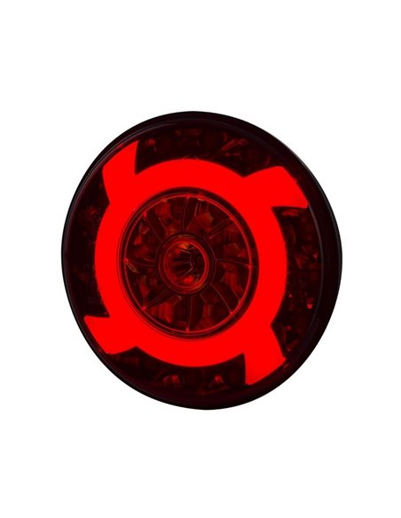 LUCY LZD 2422 12/24V LED-Rundrückleuchte mit Kabel, 3 Funktionen, Schutzart IP68, ECE E9