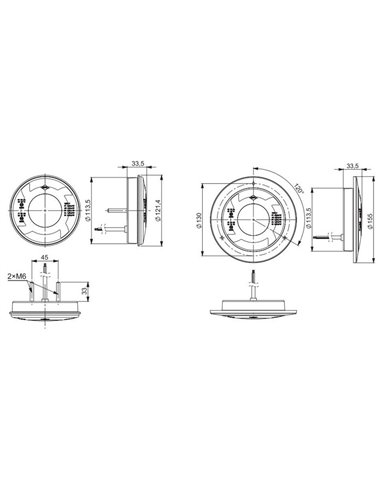LUCY LZD 2422 12/24V LED-Rundrückleuchte mit Kabel, 3 Funktionen, Schutzart IP68, ECE E9