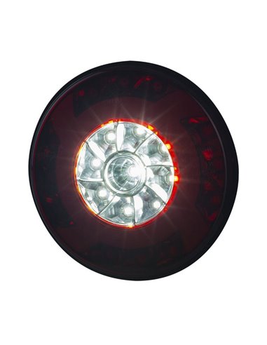 LUCY LZD 2424 12/24V LED-Rundrückleuchte mit Kabel, 3 Funktionen, IP68, ECE E9