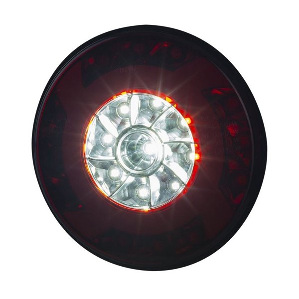 Lanterna traseira redonda LED LUCY LZD 2424 12/24V com cabo, 3 funções, IP68 ECE E9