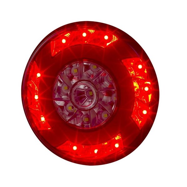 LUCY LZD 2424 12/24V LED-Rundrückleuchte mit Kabel, 3 Funktionen, IP68, ECE E9