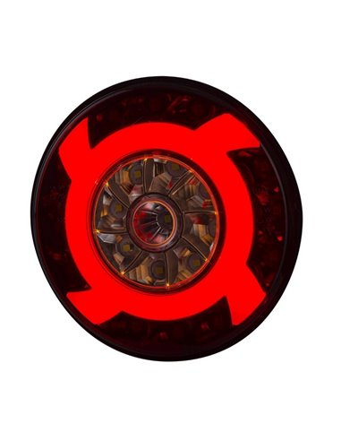 Piloto trasero redondo LED LUCY LZD 2424 12/24V con cable, 3 funciones IP68 ECE E9