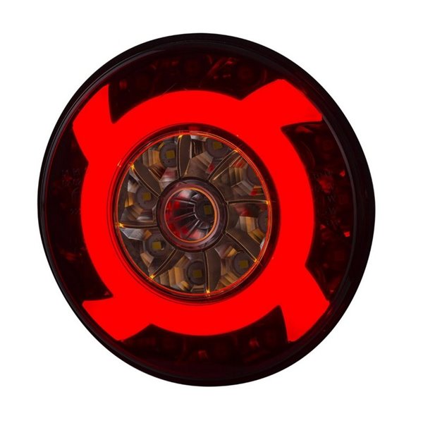 LUCY LZD 2424 12/24V LED-Rundrückleuchte mit Kabel, 3 Funktionen, Schutzart IP68, ECE E9